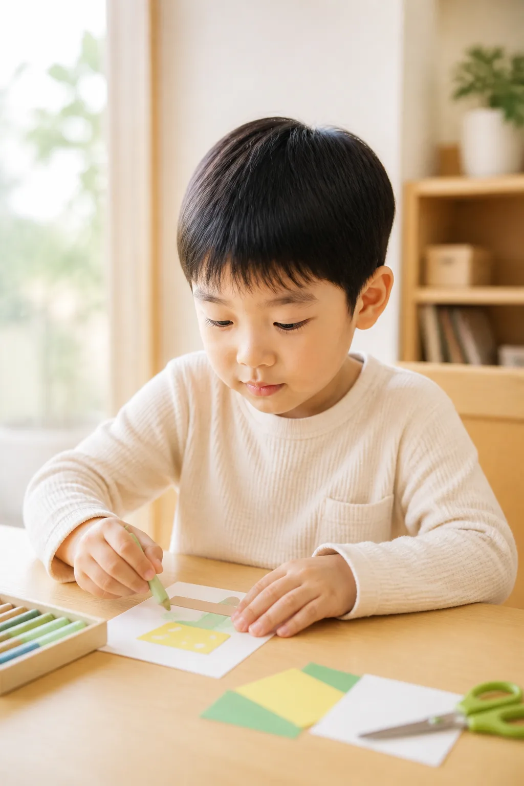 工作に集中する子どもの様子